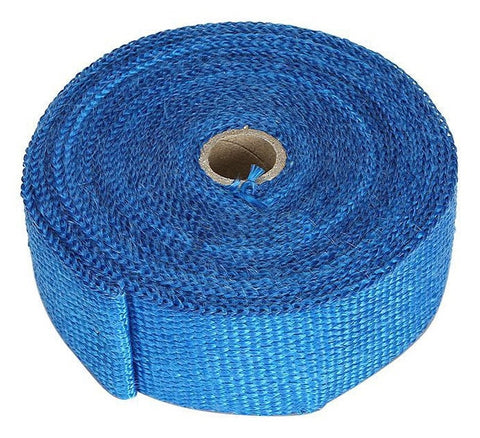 Torque Solution Fiberglass Exhaust Wrap (Blue): Universal 2" x 100'