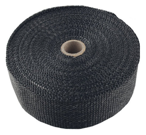 Torque Solution Fiberglass Exhaust Wrap (Black): Universal 2" x 25'
