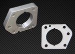 Torque Solution Throttle Body Spacer (Silver): Honda Civic LX,EX,DX R18 2006-2011