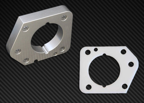 Torque Solution Throttle Body Spacer (Silver): Honda Civic LX,EX,DX R18 2006-2011