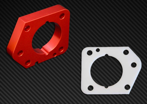 Torque Solution Throttle Body Spacer (Red): Honda Civic LX,EX,DX R18 2006-2011