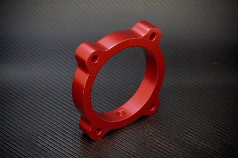 Torque Solution Throttle Body Spacer (Red): Hyundai Genesis V6 3.8L 2013+